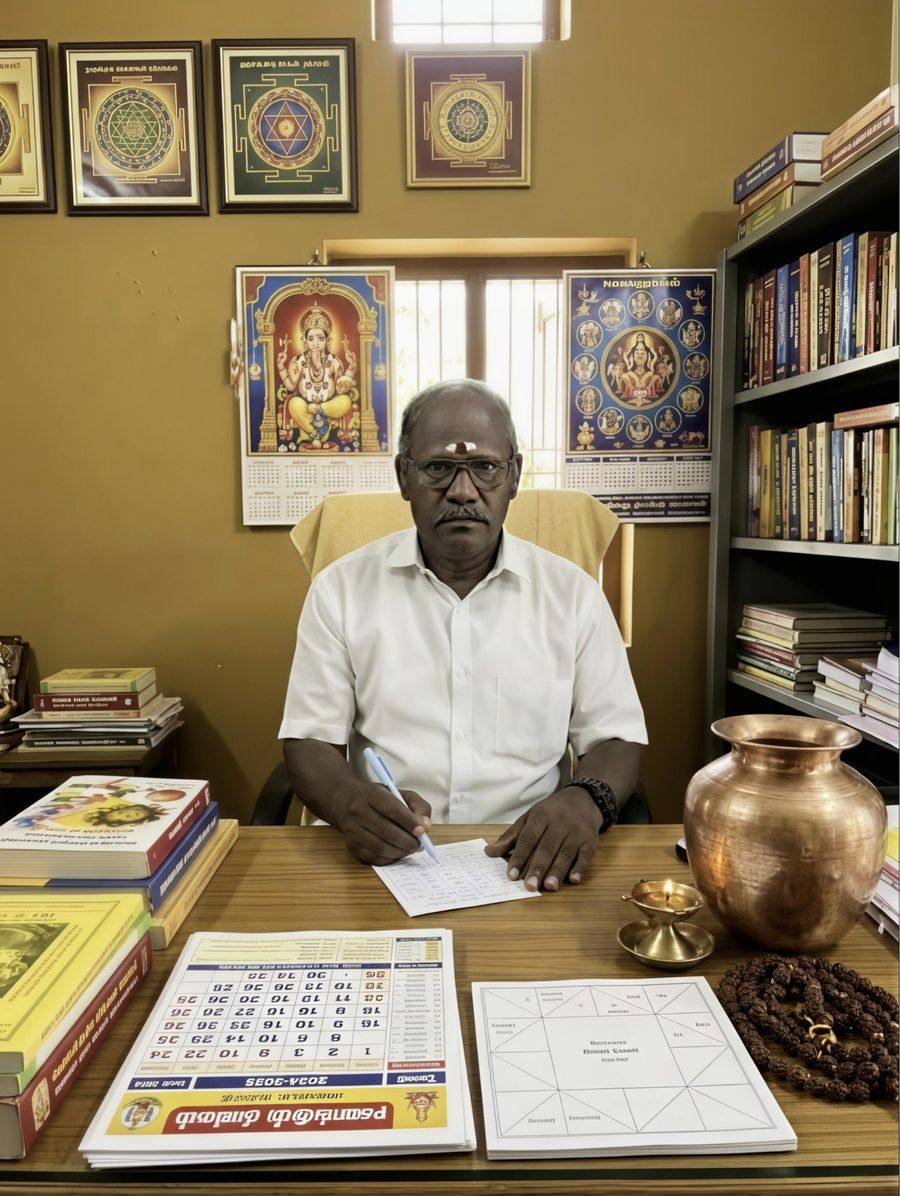 Jothidar C. Ganesan at his desk